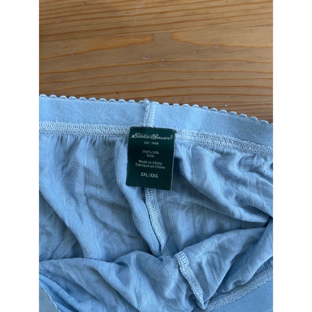 Eddie Bauer 100% Silk Pointelle Thermal Base Layer Set Lt Blue XXL Long Sleeve - Picture 9 of 9